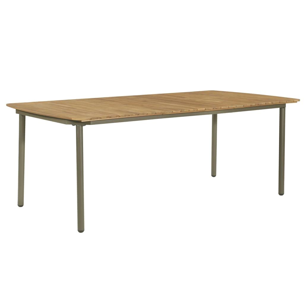 9 Piece Natural Wood and Grey Metal Outdoor Dining Set D8093