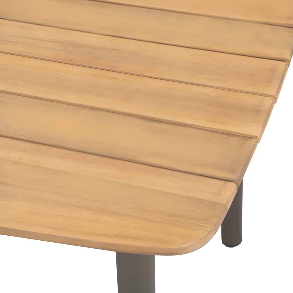 9 Piece Natural Wood and Grey Metal Outdoor Dining Set D8093