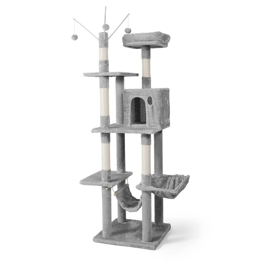 70-Inch Multi-Level Cat Tree with Hammock and Cat Cave F4277