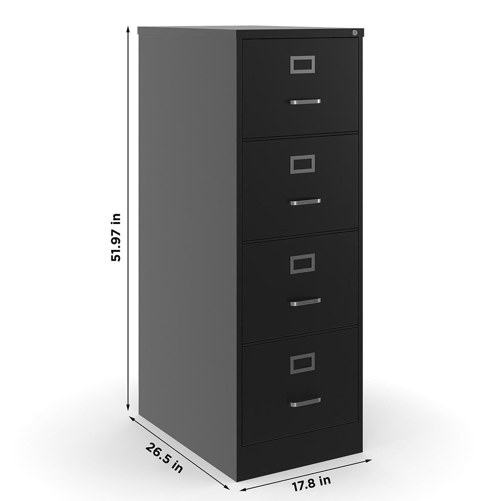 4 Drawer Black Vertical File Cabinet K6502