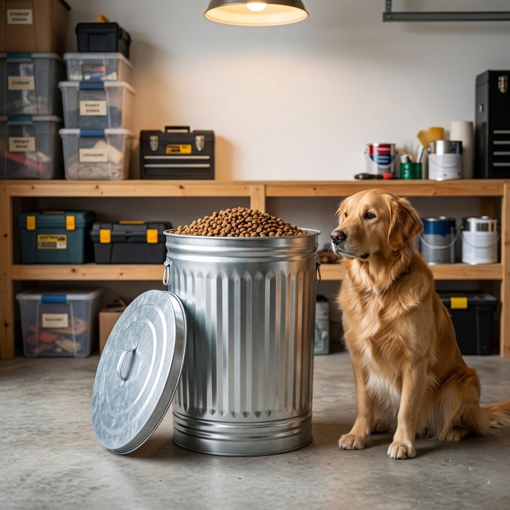 31 Gallon Heavy Duty Galvanized Metal Trash Can with Lid E946125