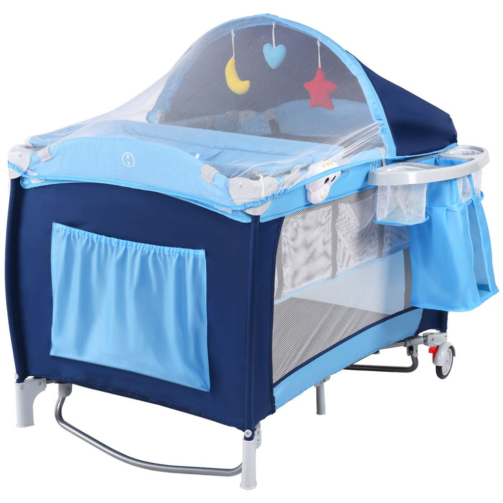 4-in-1 Portable Baby Playard with Bassinet and Changing Table P13149