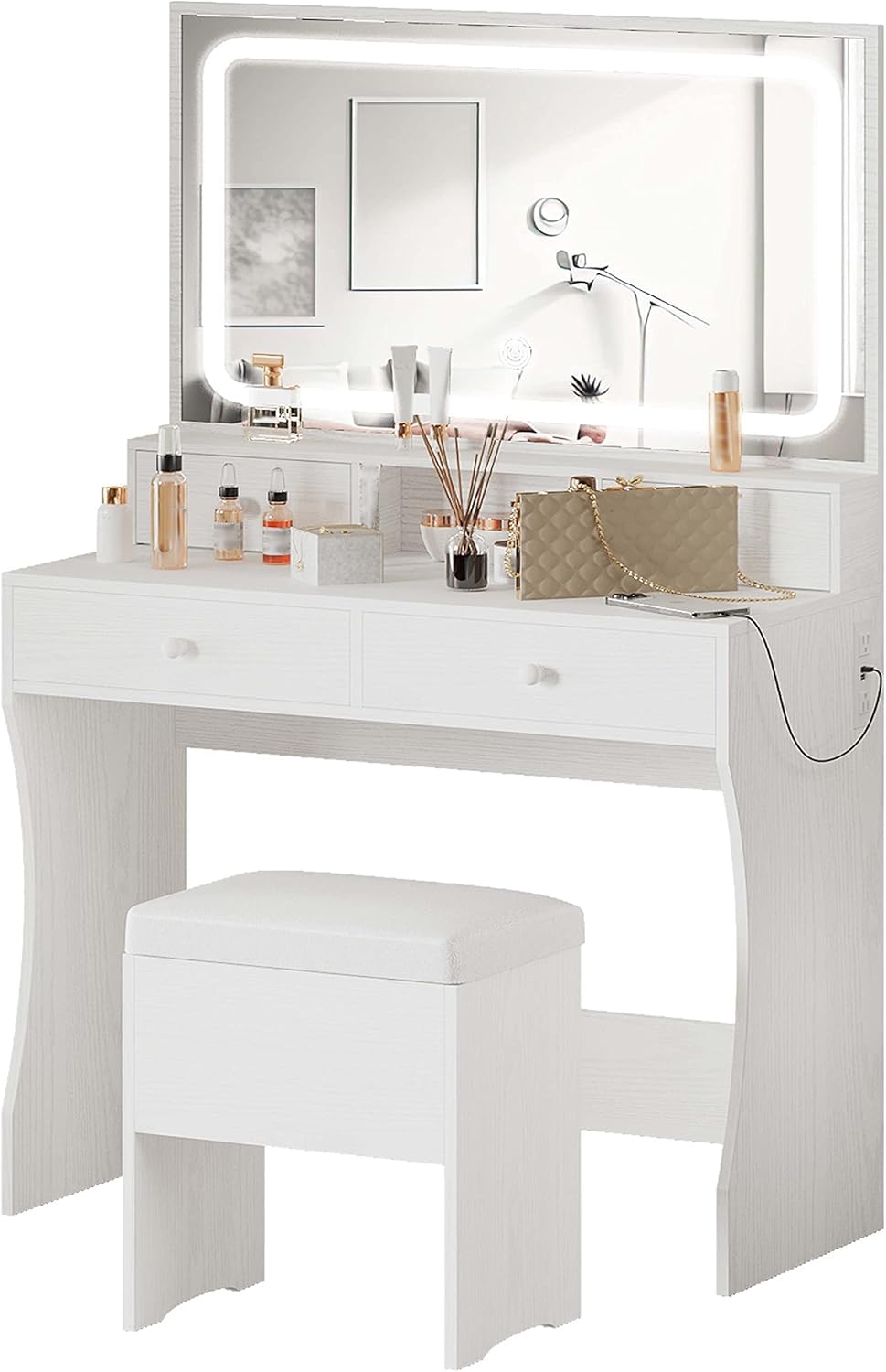 Vanity Desk with Charging Station H21520