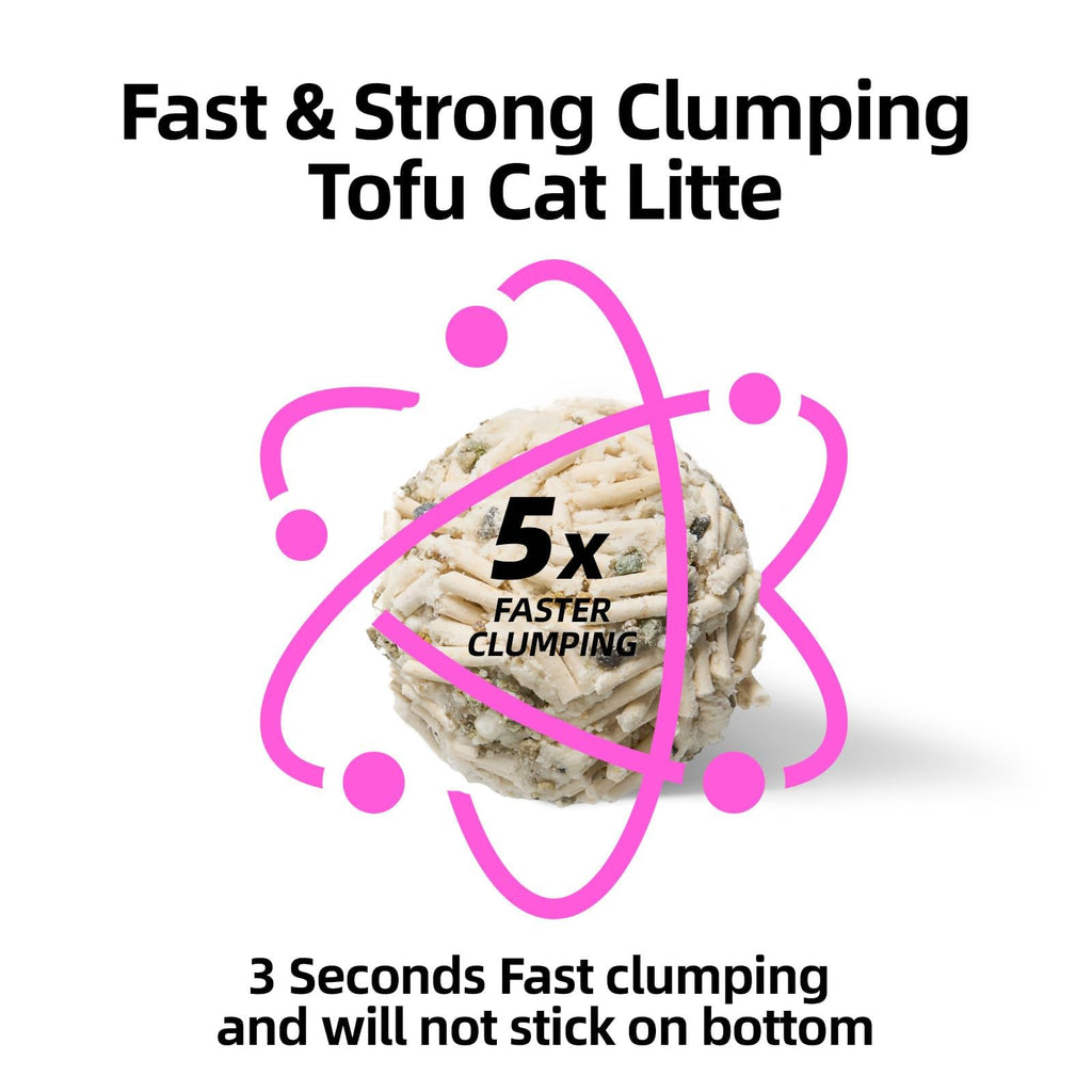 Clumping Cat Litter 99.9% Dust Free Flushable Mixed Tofu and Bentonite Odor Control 16.8lb E136