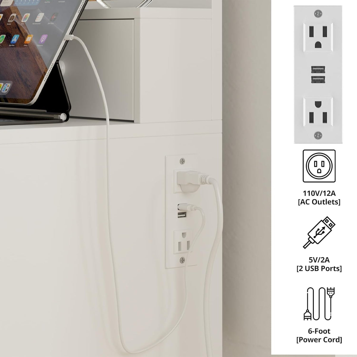 Vanity Desk with Charging Station H21520