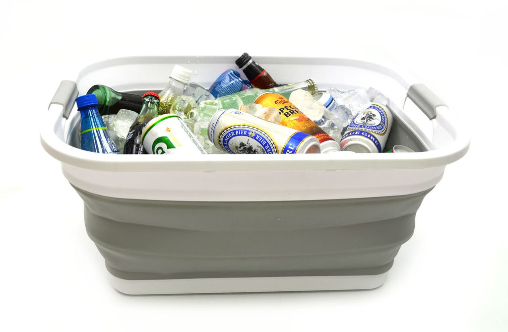 Collapsible Plastic Laundry Basket Set of 2 T258337