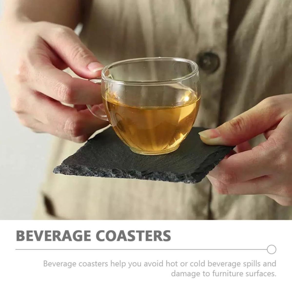 Natural Stone Coasters Set A166