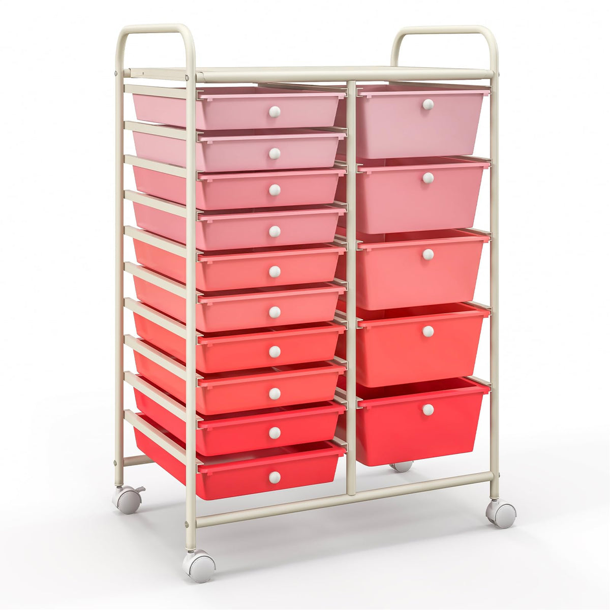 15 Drawer Multicolor Rolling Storage Cart I583742