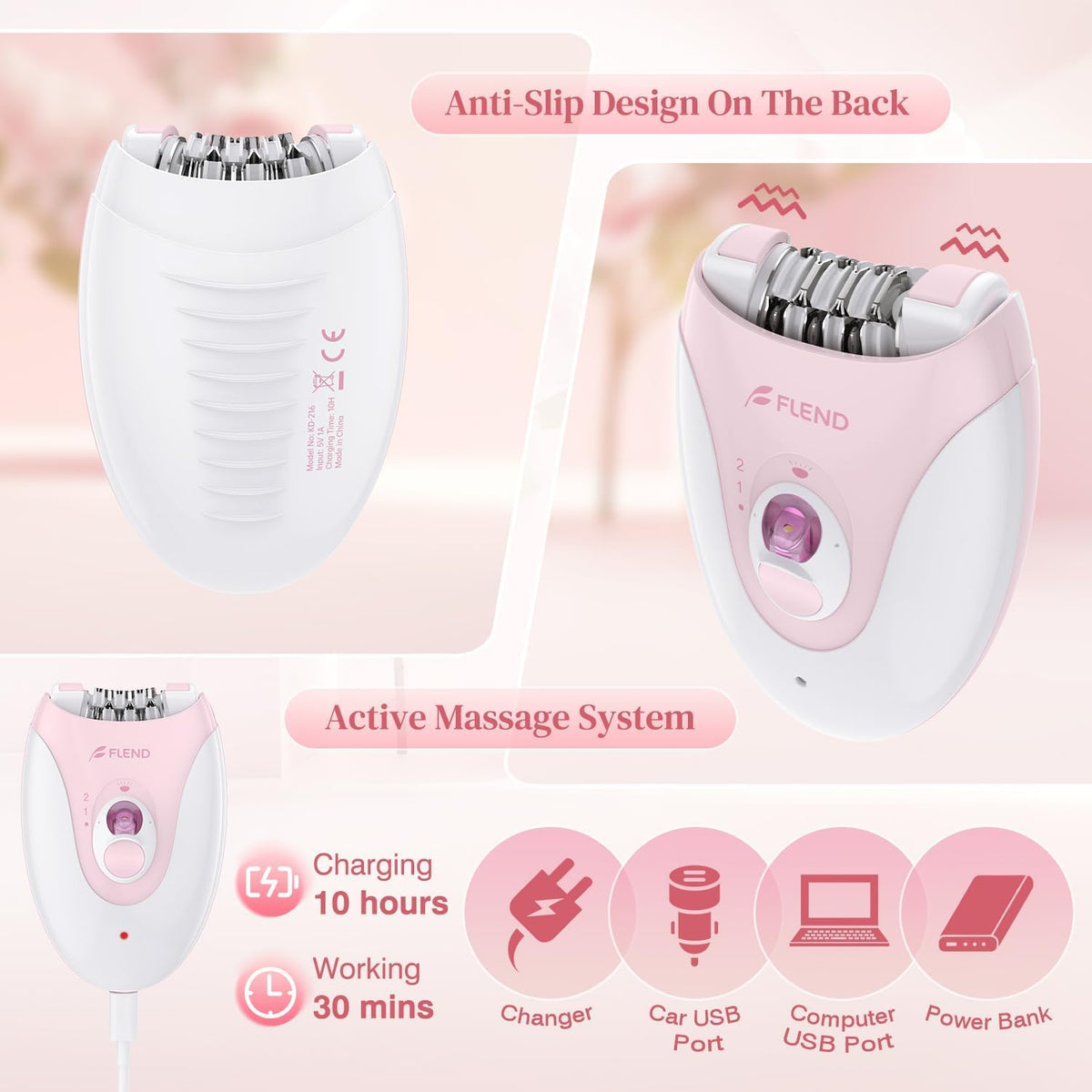2-Speed Rechargeable Epilator with LED Light T672