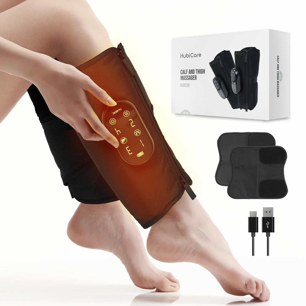Heated Air Compression Cordless Leg Massager with Extension (Pair) N42333