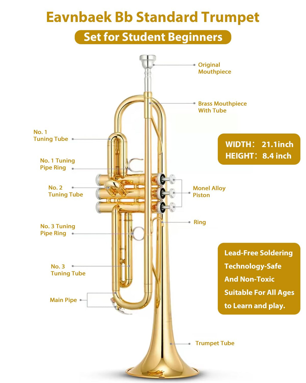 Standard Brass Trumpet Set B590