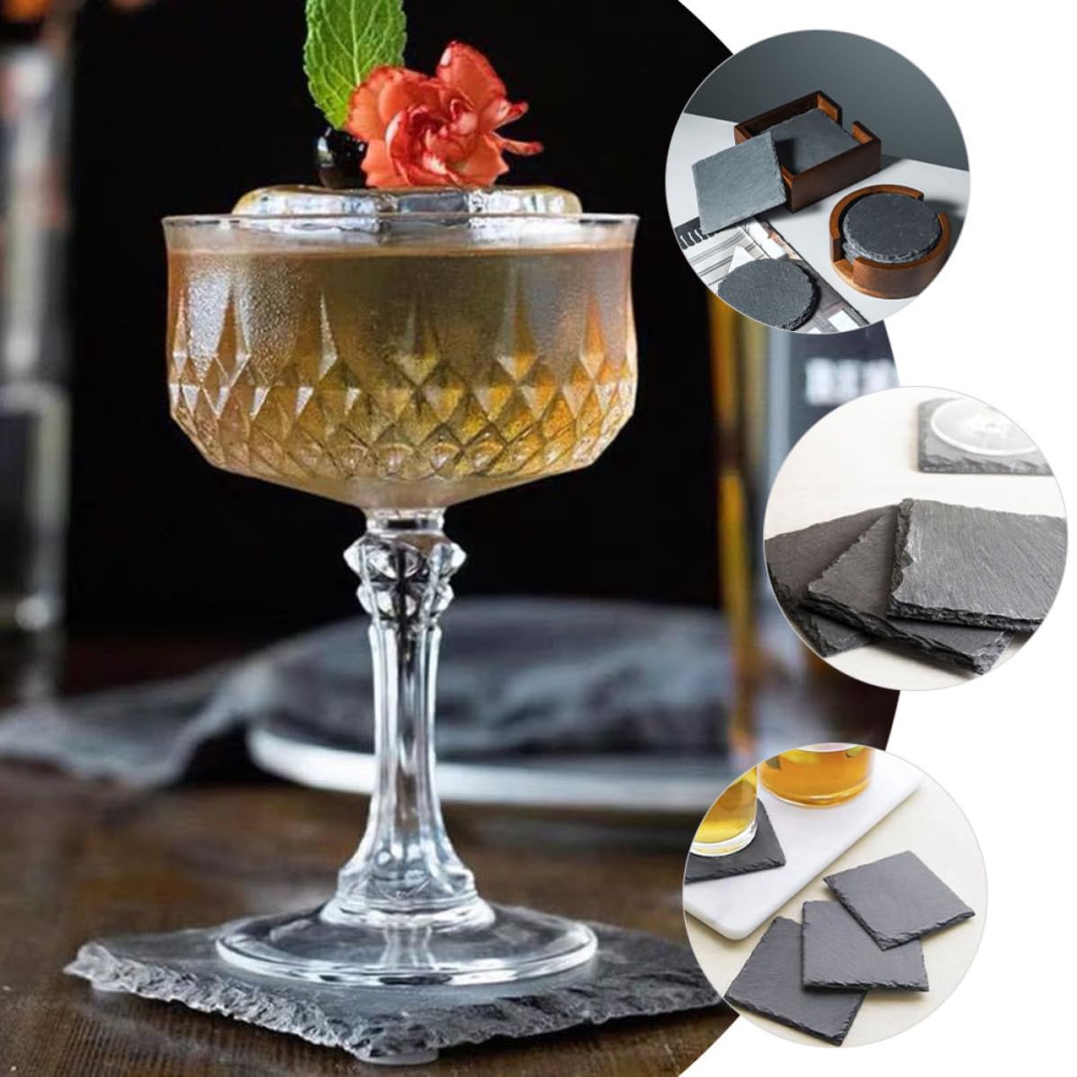 Natural Stone Coasters Set A166