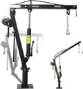Hydraulic Pickup Truck Crane with Hand Winch, 2000 lb Capacity, 360° Rotation, Black K54541