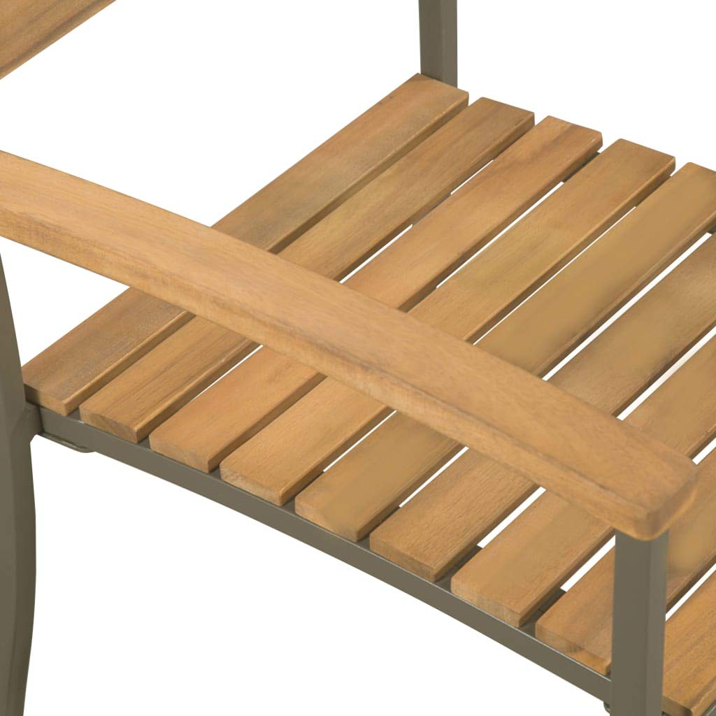 9 Piece Natural Wood and Grey Metal Outdoor Dining Set D8093