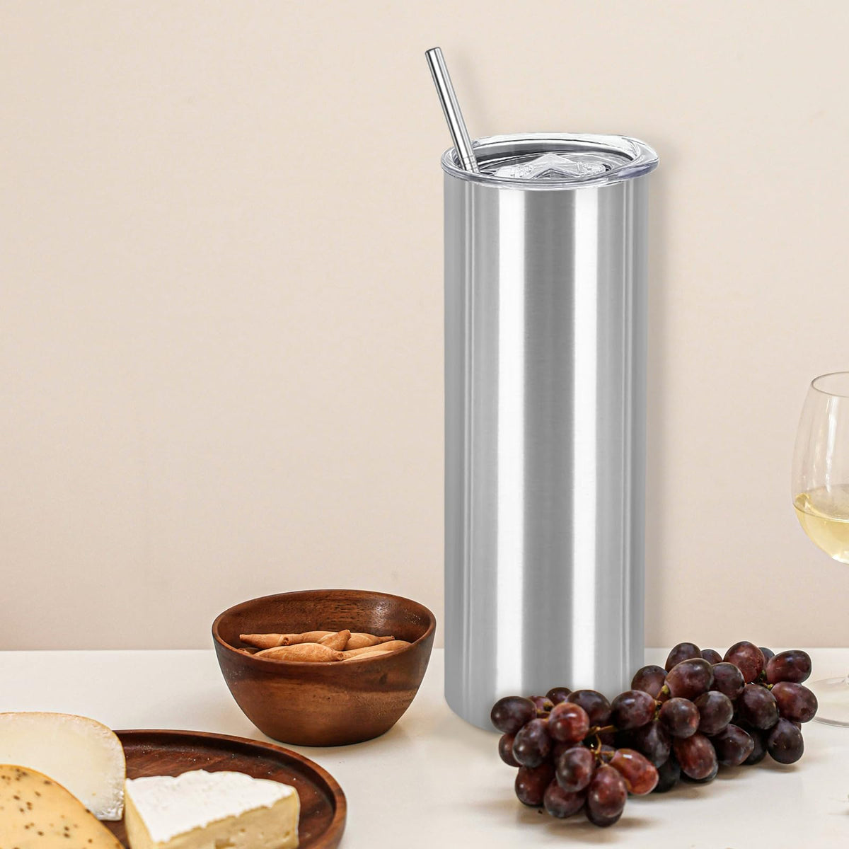 16 Pack 20oz Stainless Steel Insulated Tumblers with Lid and Straw R177248