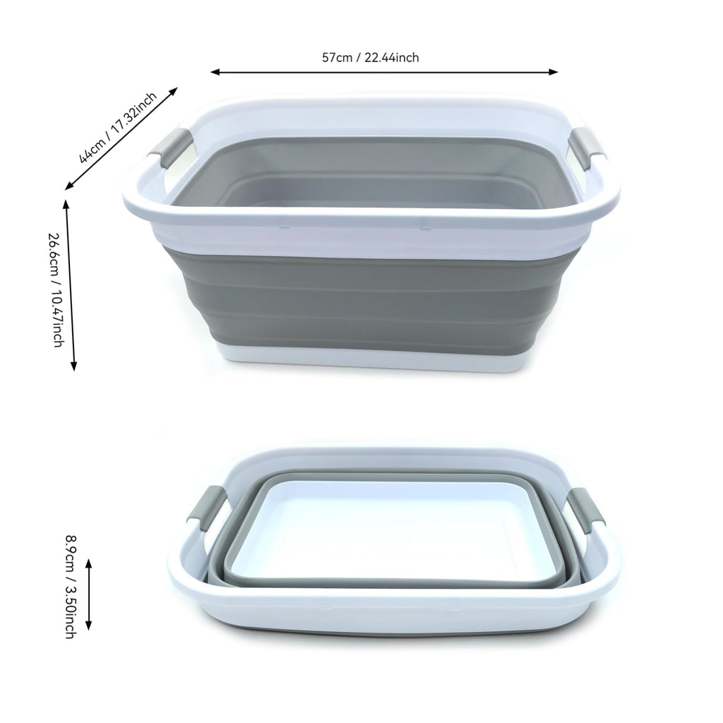 Collapsible Plastic Laundry Basket Set of 2 T258337