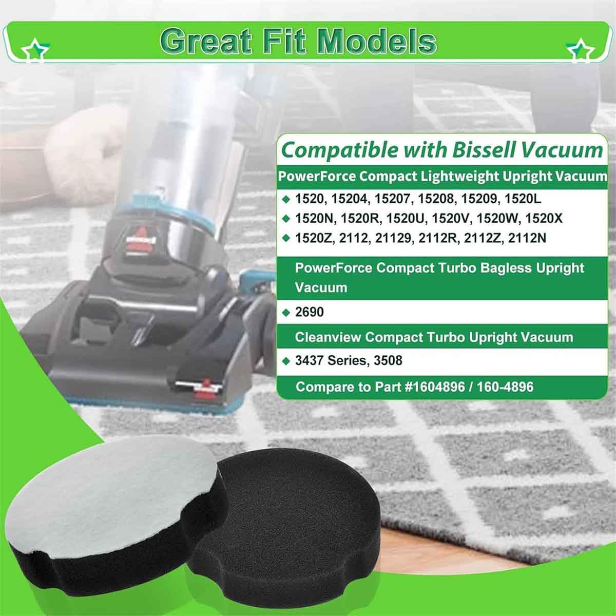 6 Pack Filter Replacement for Upright Vacuum Cleaners U596