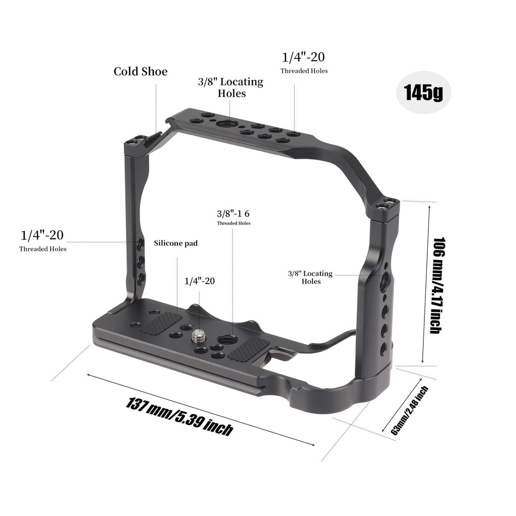 Camera Cage with NATO Rail Cold Shoe Quick Release Plate L399