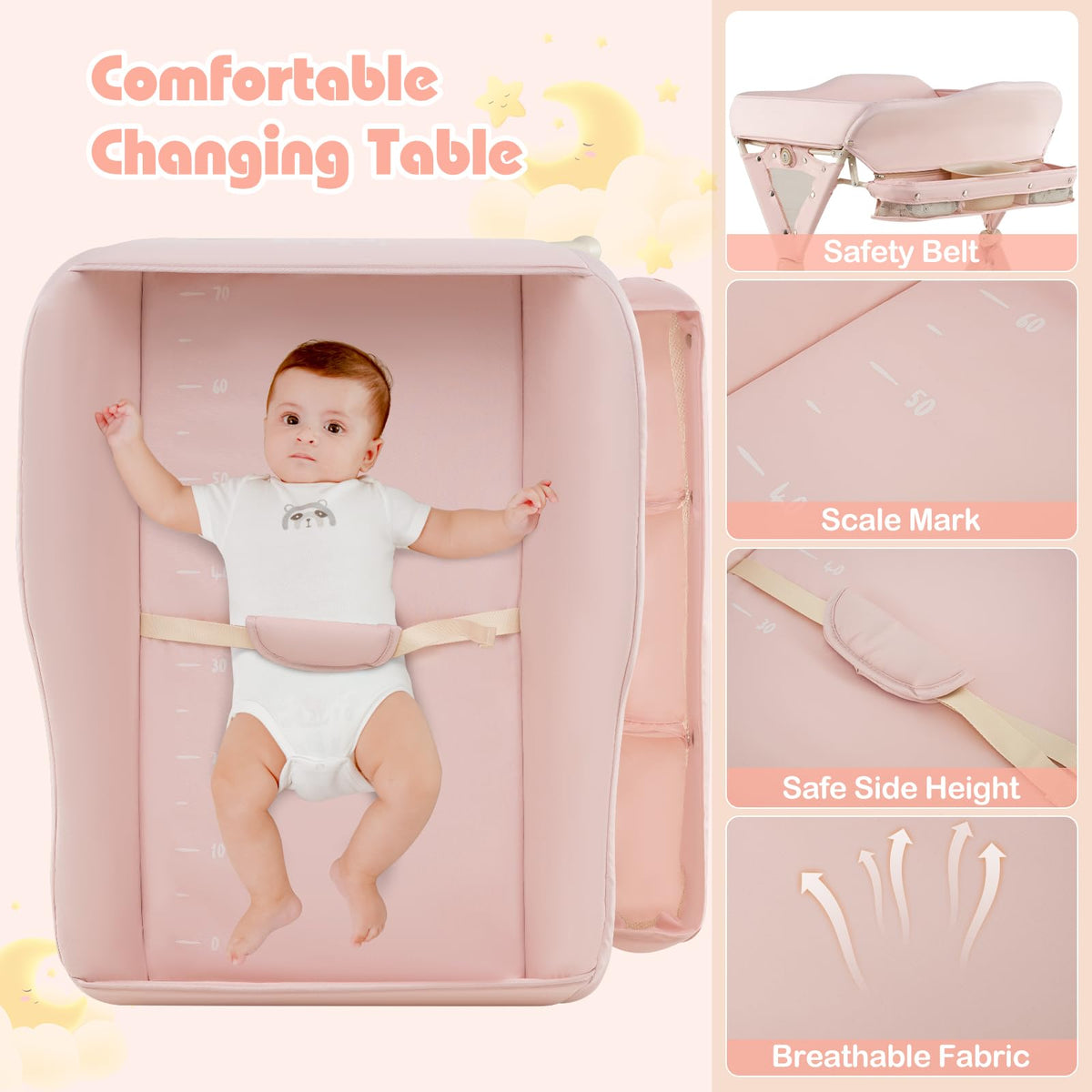Portable Baby Changing Table with Wheels M722