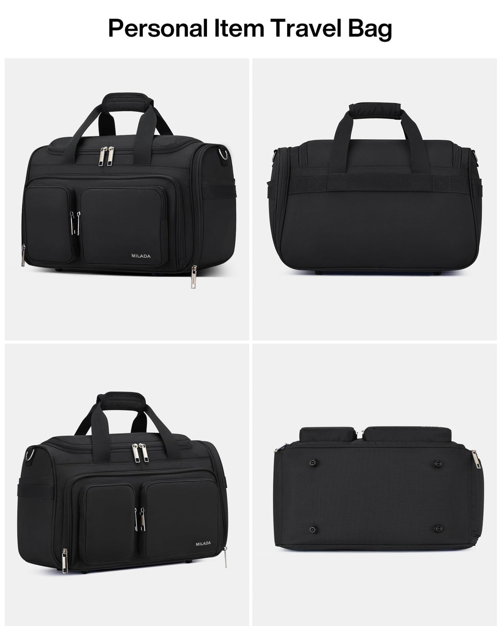 Lightweight Foldable Underseat Carry On Luggage Black J4156