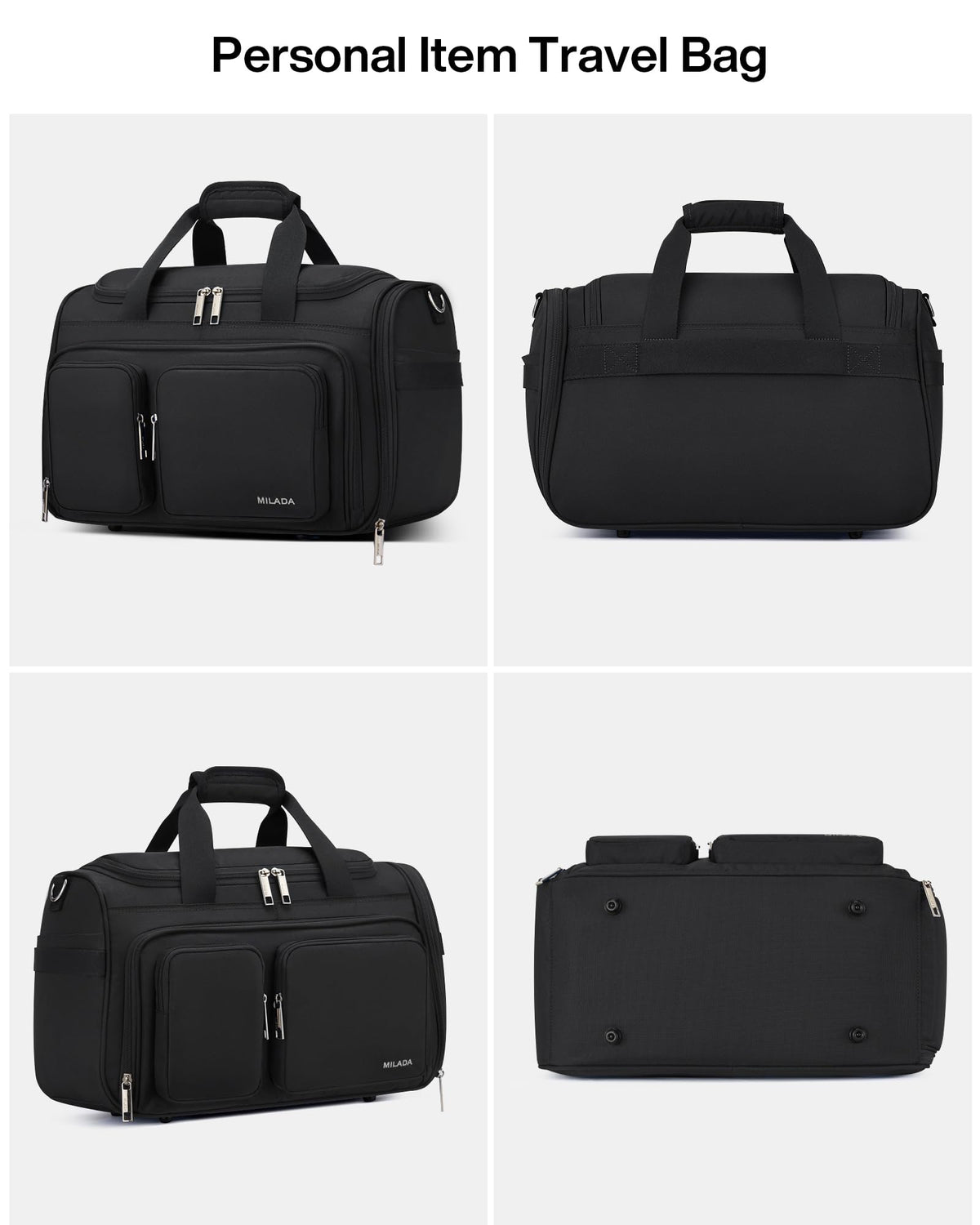 Lightweight Foldable Underseat Carry On Luggage Black J4156