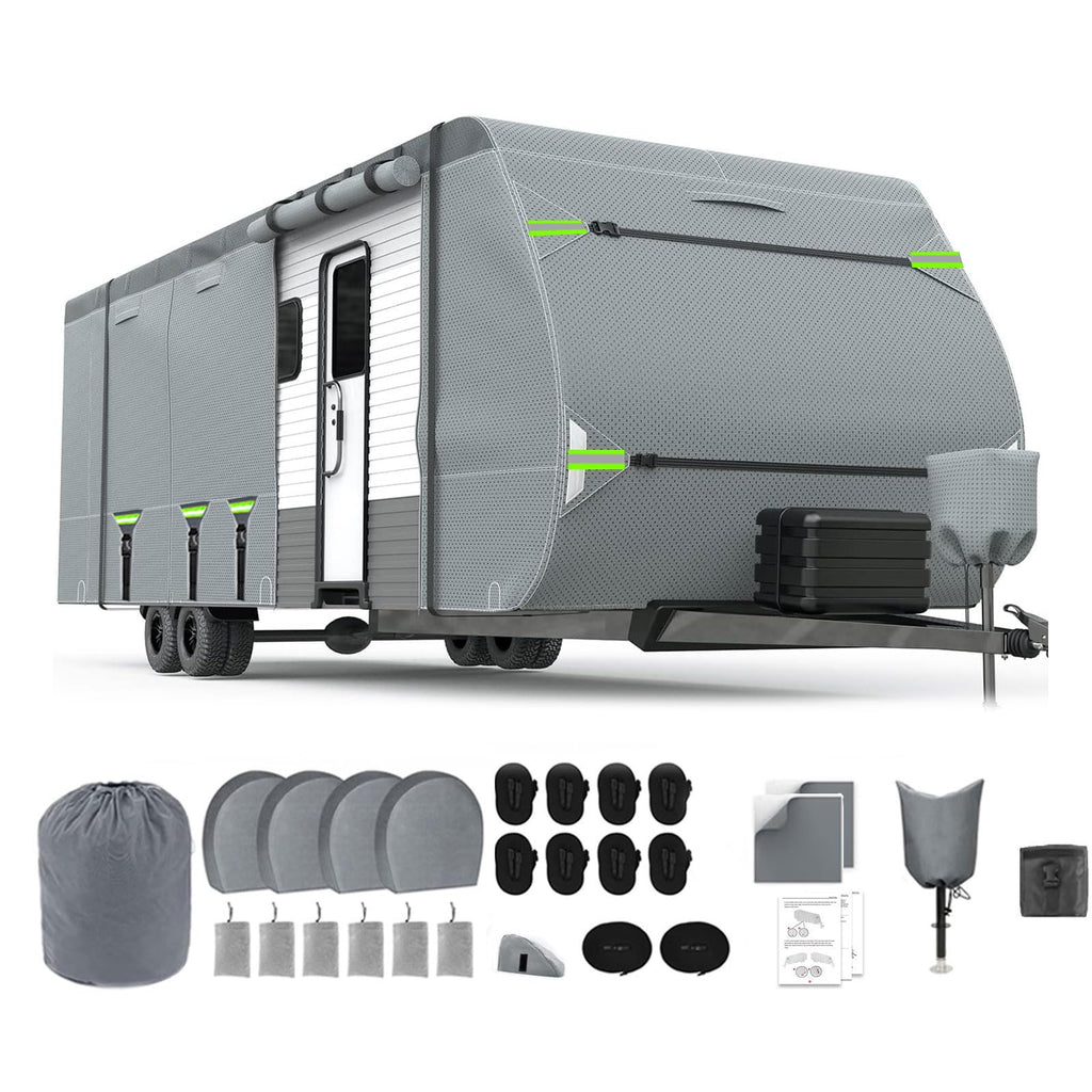 24-27FT 8 Layers Windproof RV Cover with Tire Cover P173
