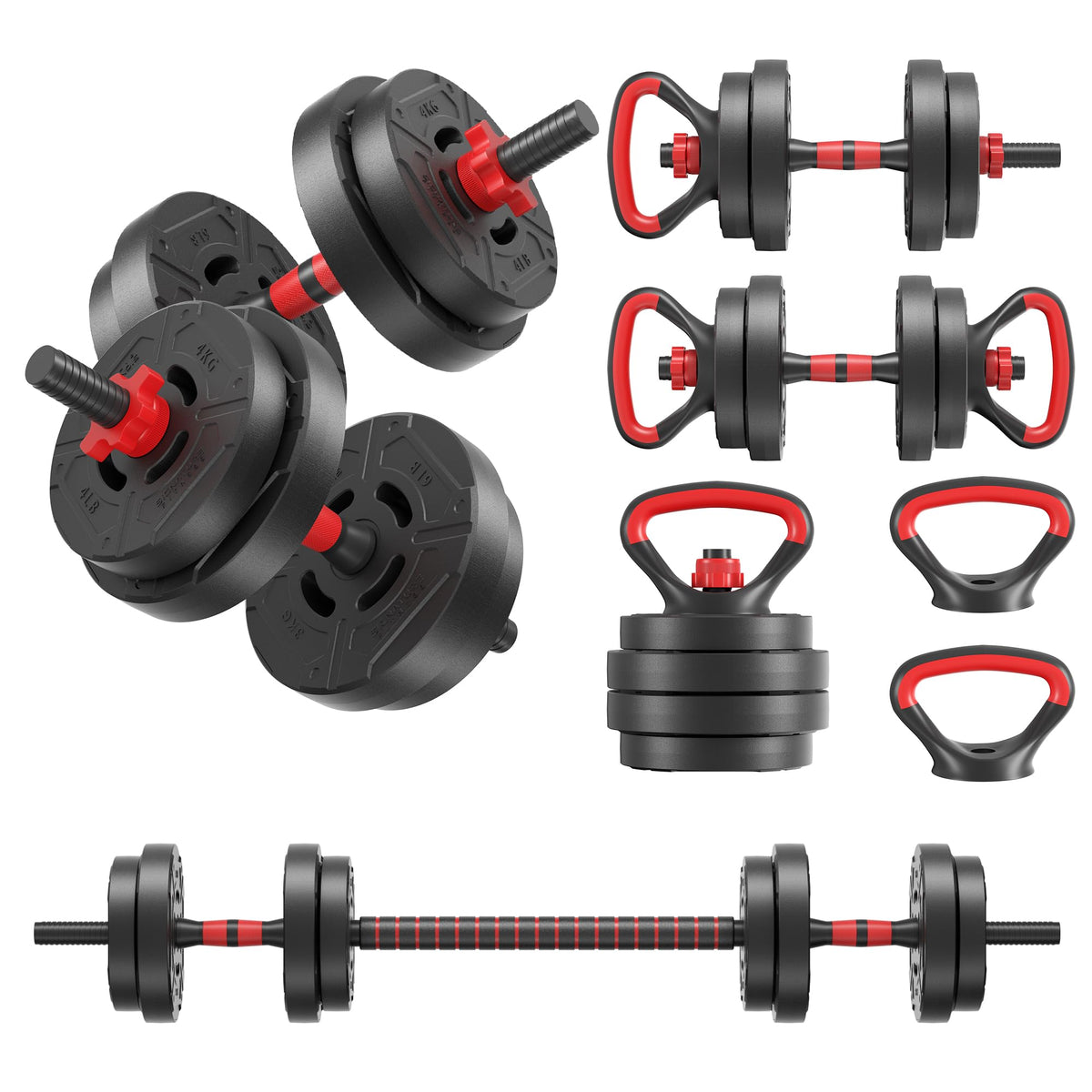 Adjustable Dumbbell and Barbell Kettlebell Set 40LBS S957864