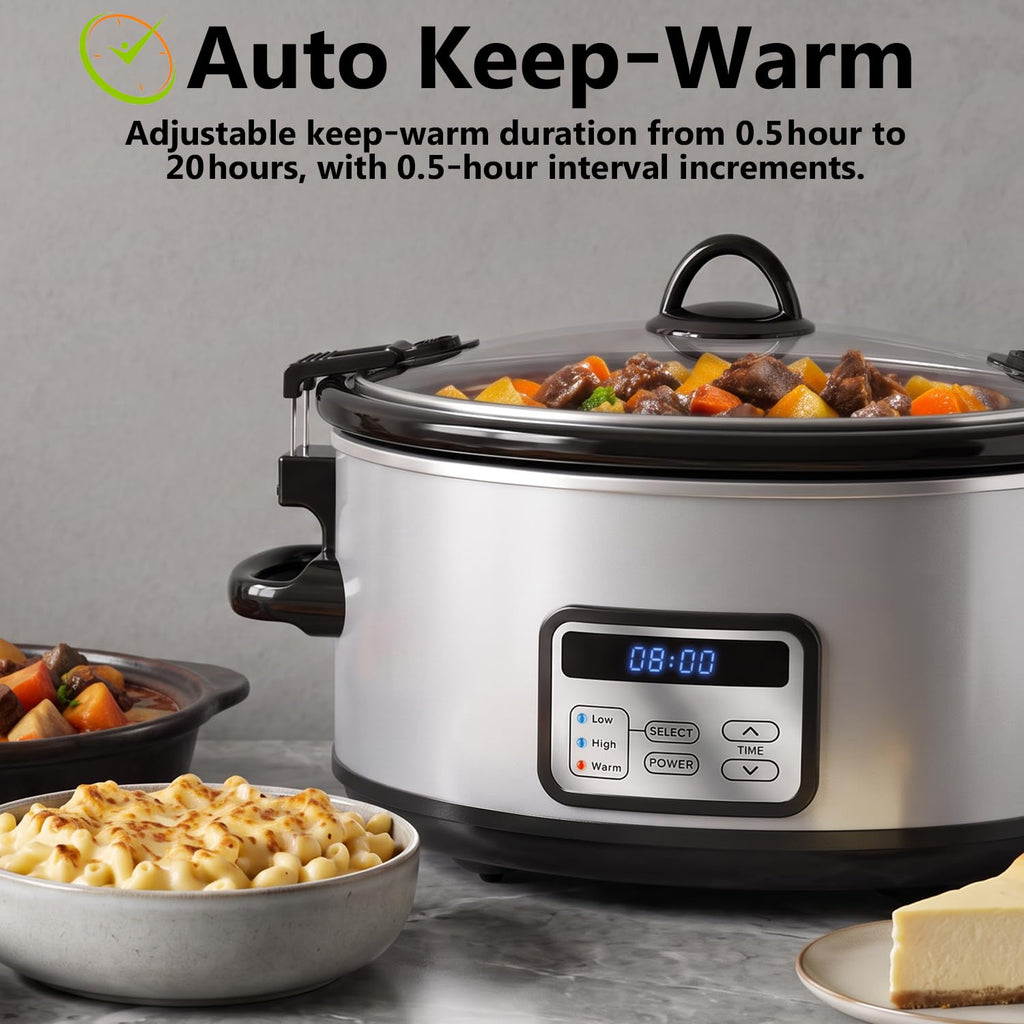 6 Quart Programmable Slow Cooker with Lid Clip F657234