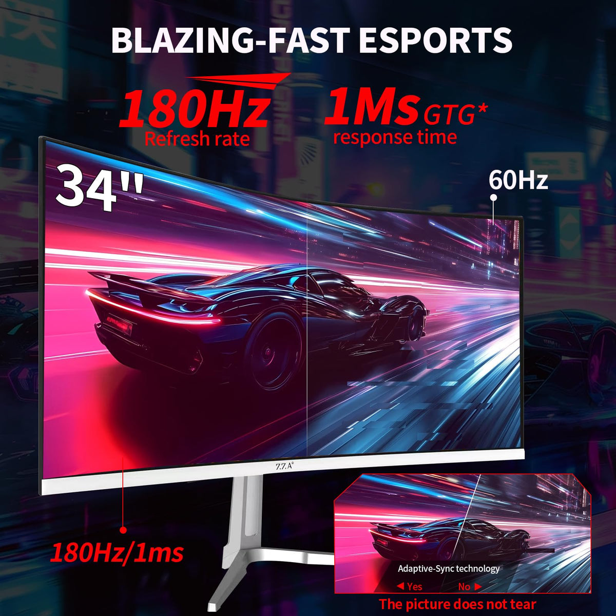 34 Inch Curved 1500R WQHD 180hz VA Gaming Monitor R786516