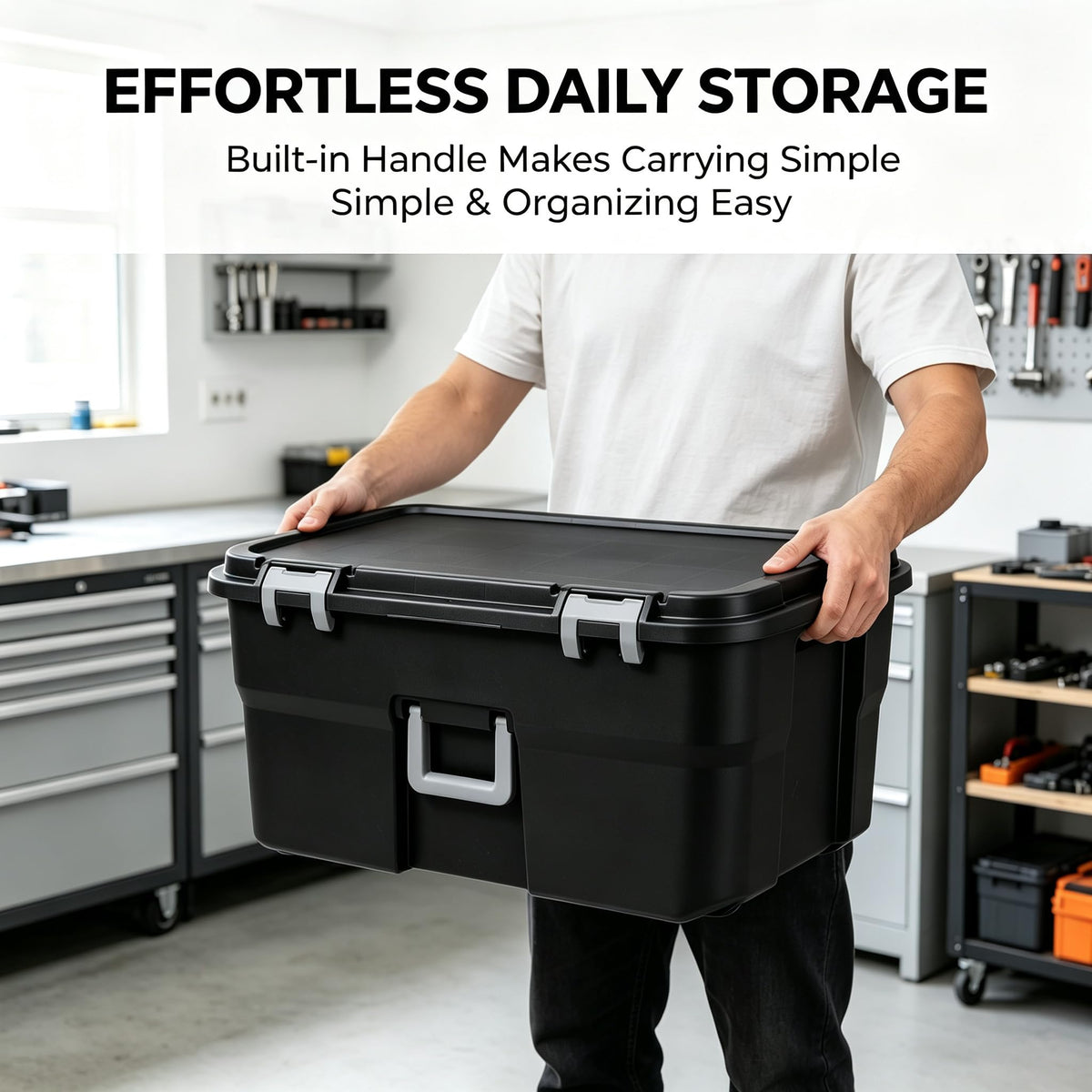 Storage Chest 22 Gal Heavy Duty Lockable Trunk with Wheels W444446