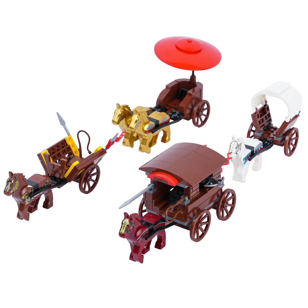 Medieval War Chariot Building Block Set with 12 Minifigures P3380