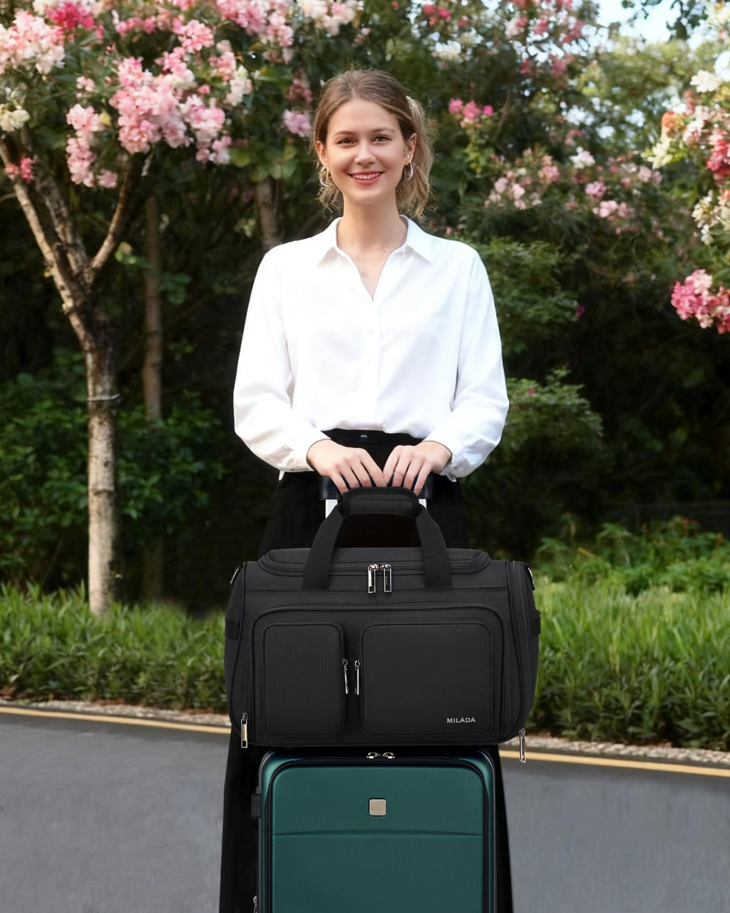 Lightweight Foldable Underseat Carry On Luggage Black J4156
