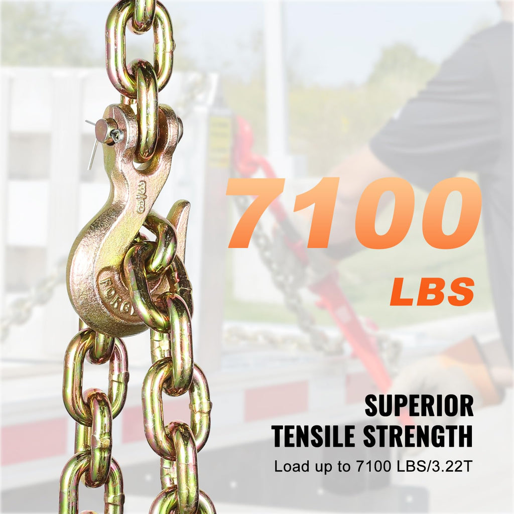 3/8" x 10.3' 2-Pack Tow Chain with Clevis Grab Hooks R87234