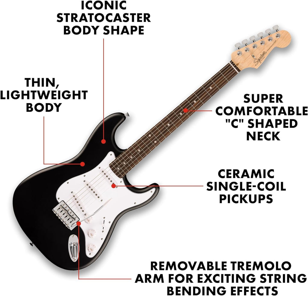 Black Electric Guitar Kit with Amp and Gig Bag D447