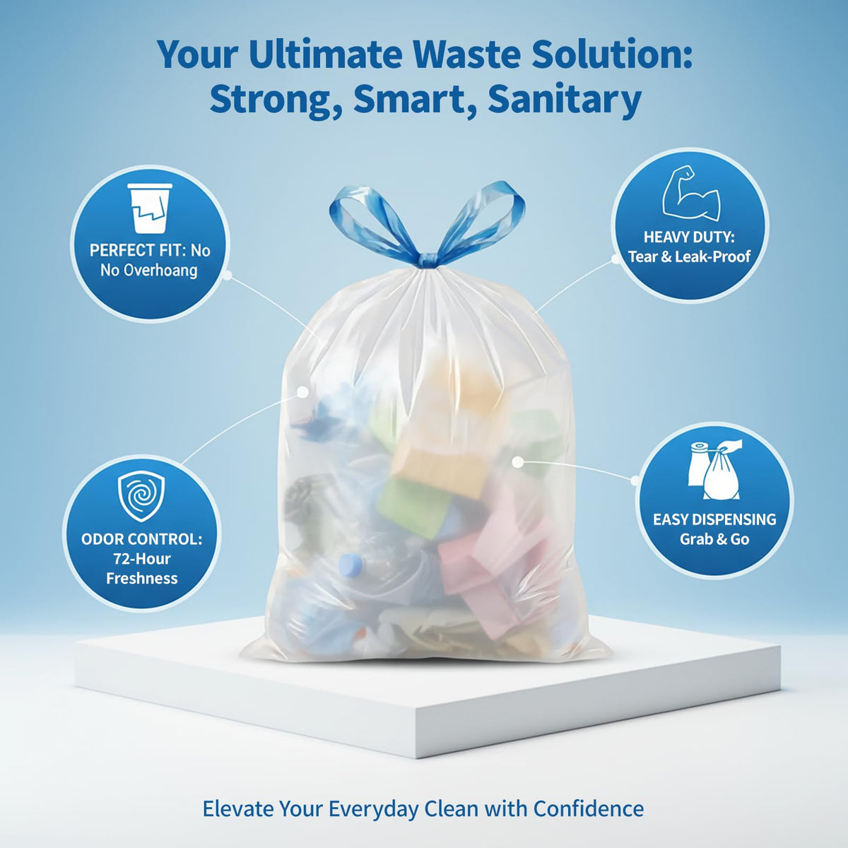 4 Gallon Drawstring Unscented Trash Bags 120 Count Z2946