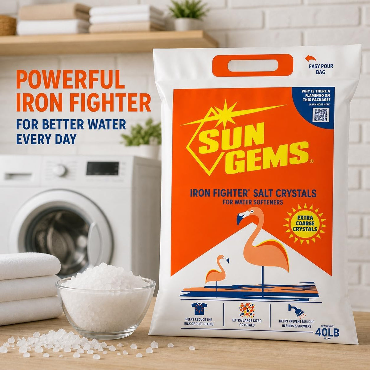 Water Softener Salt Crystals 40 lb 2 Pack H3534