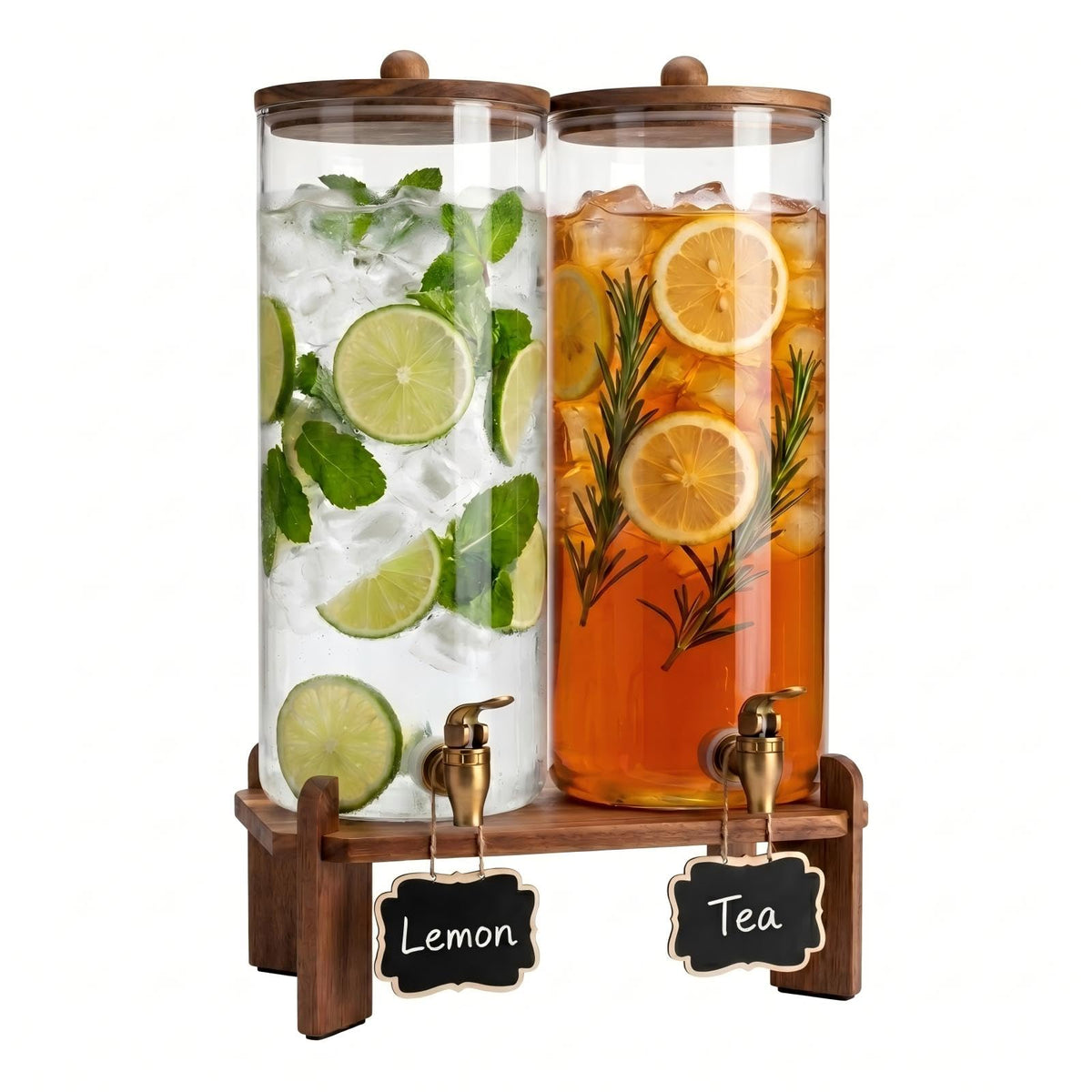 2 Pack 2 Gallon Glass Drink Dispenser with Spigot T889