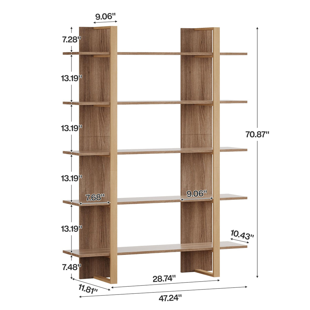 5-Tier Boho Bookshelf with Metal Frame M22598