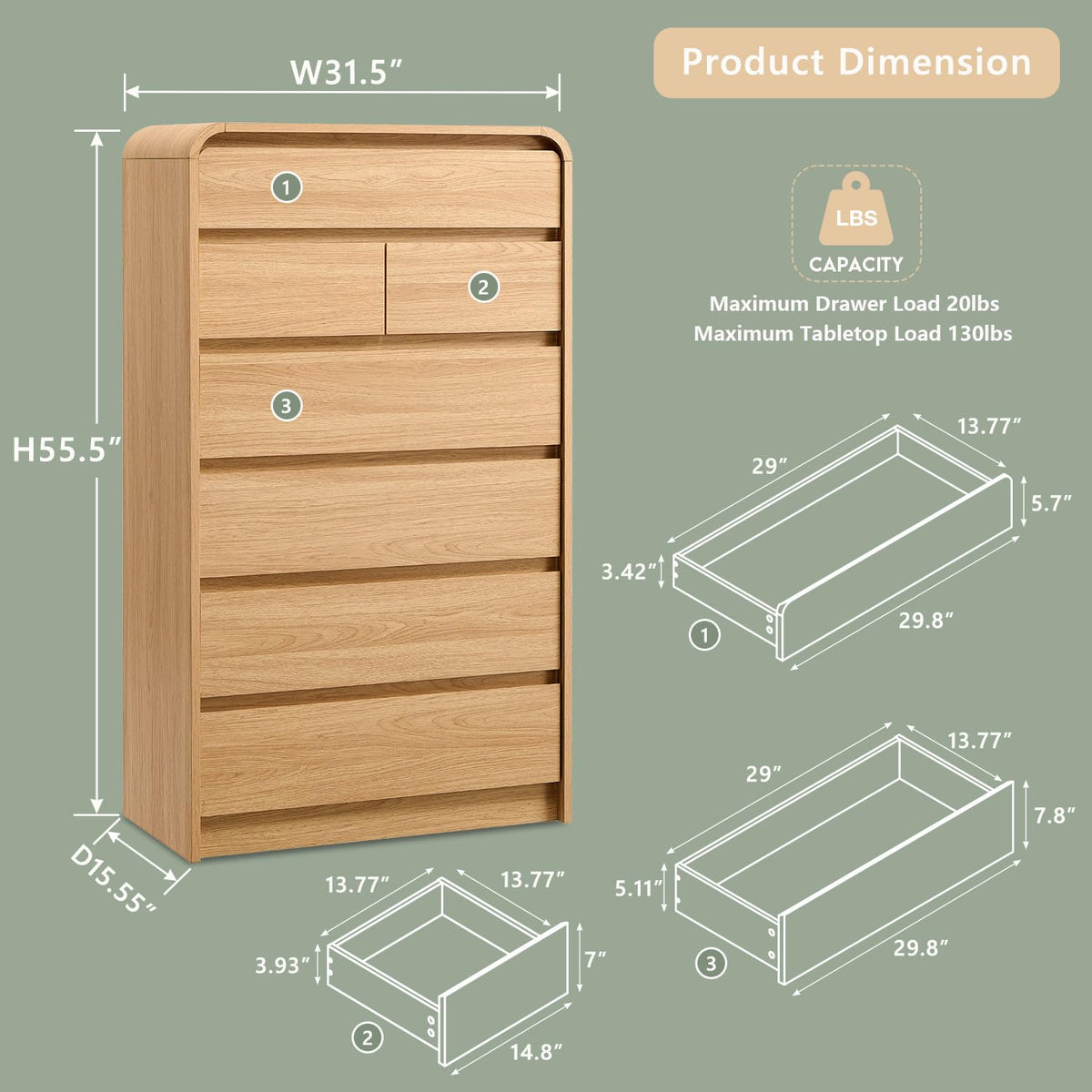 7 Drawer Dresser U70092