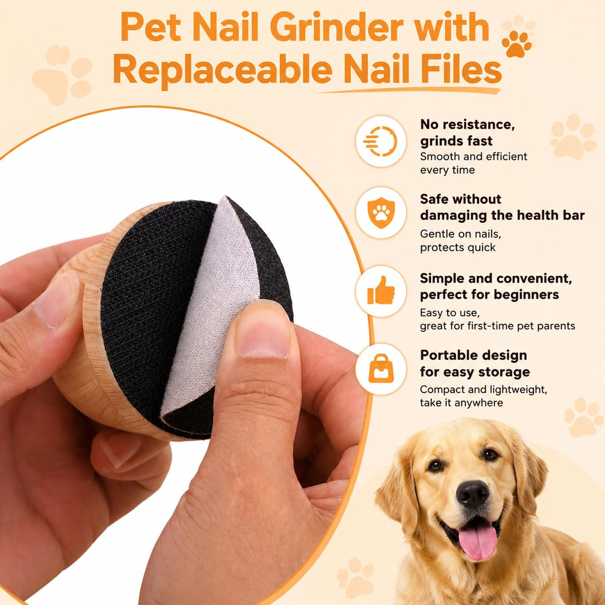 Dog Nail File with 6 Pcs Filing Disc E244