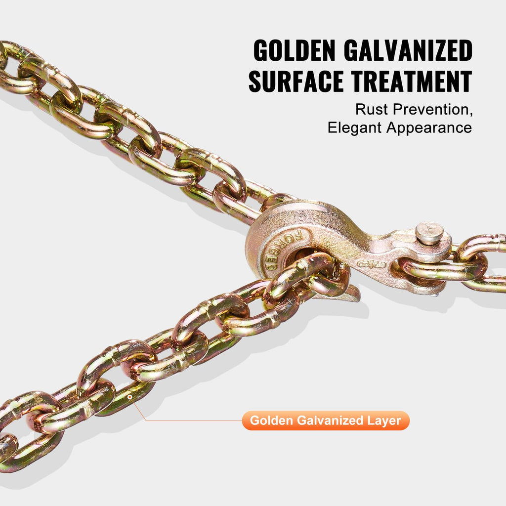 3/8" x 10.3' 2-Pack Tow Chain with Clevis Grab Hooks R87234