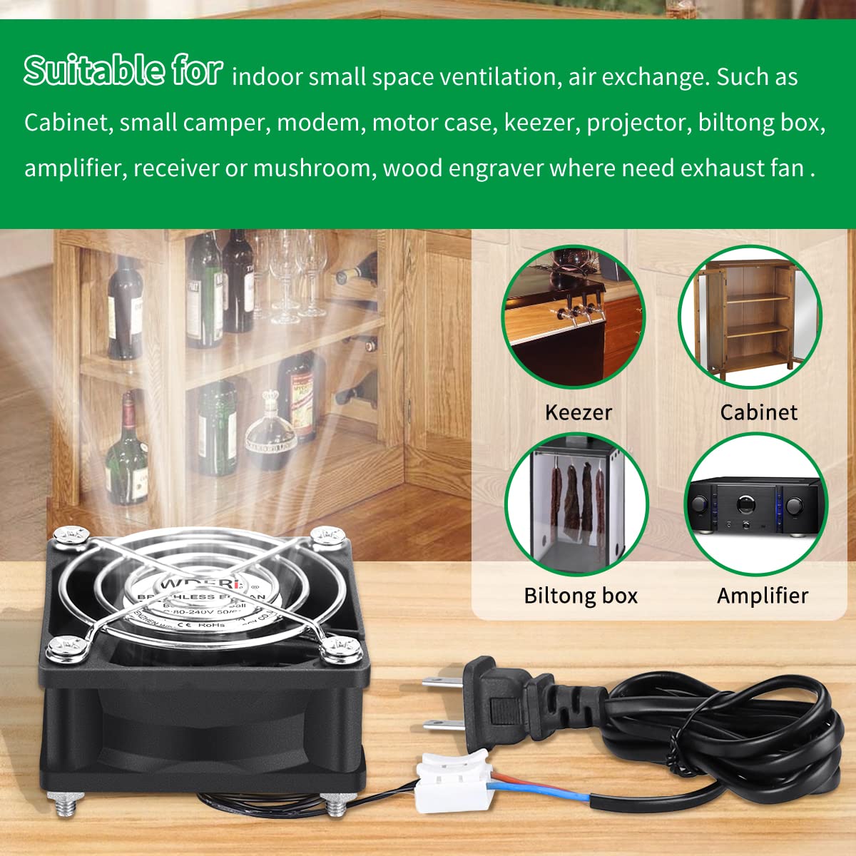 12V DC Brushless Cooling Fan 2PCS 60mm x 25mm Q724859