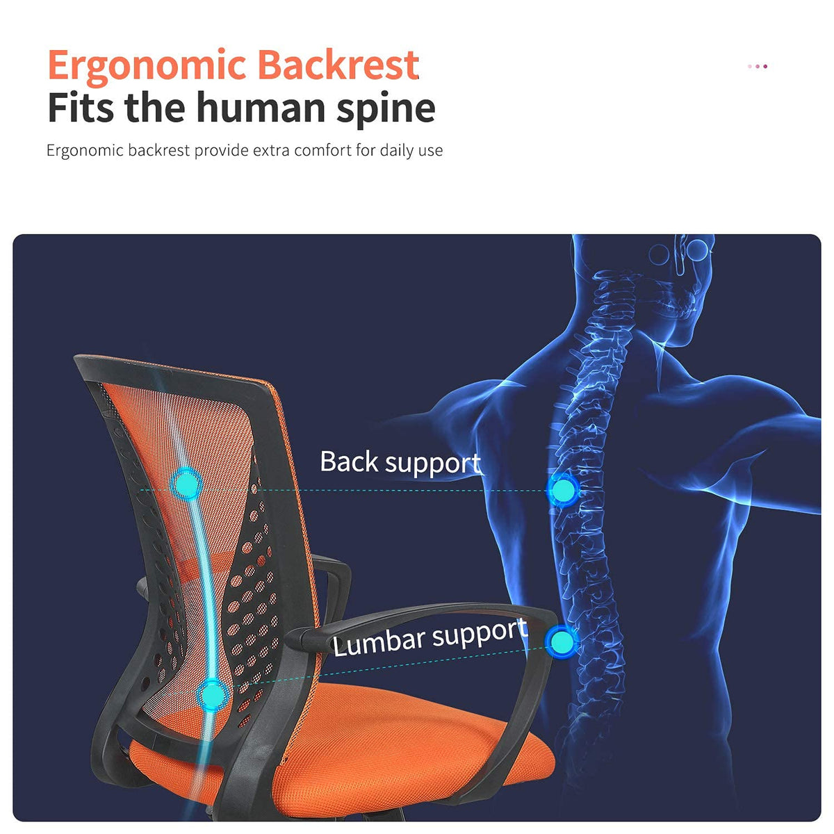 Orange Ergonomic Mesh Office Chair Q5015