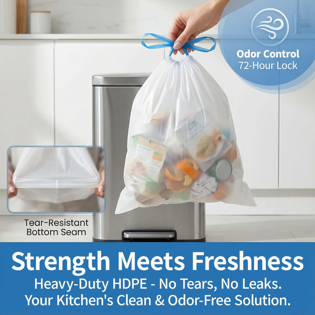 4 Gallon Drawstring Unscented Trash Bags 120 Count Z2946