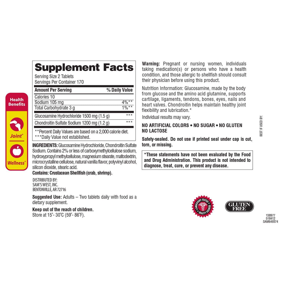 Triple Strength Glucosamine Chondroitin 340 Count 2 Pack O70270