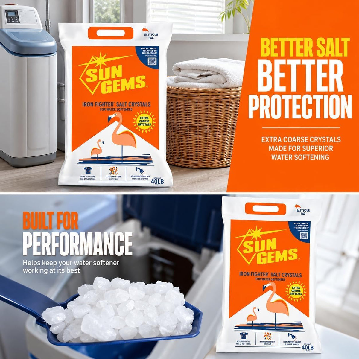 Water Softener Salt Crystals 40 lb 2 Pack H3534