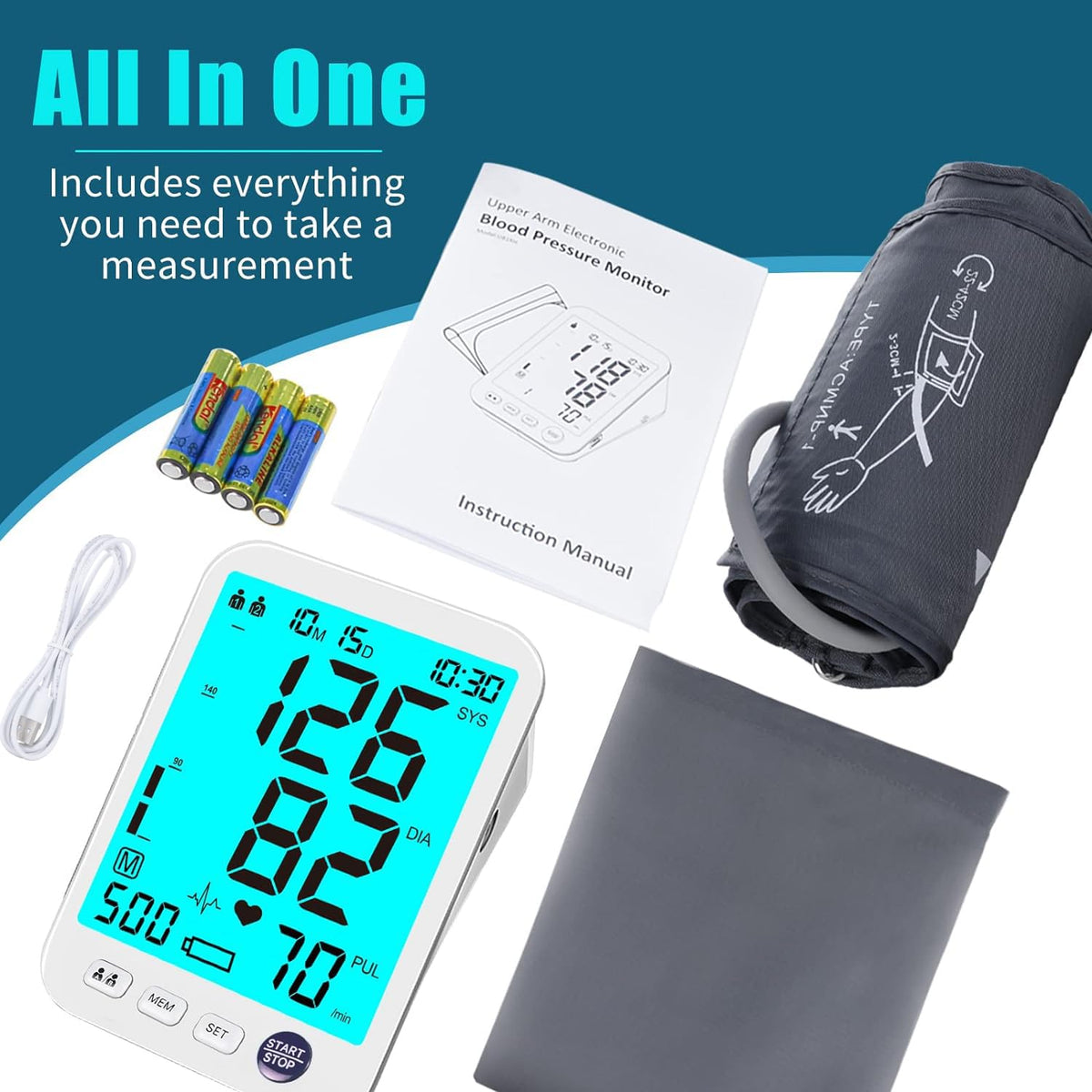 Blood Pressure Monitor Upper Arm Large Cuff F202
