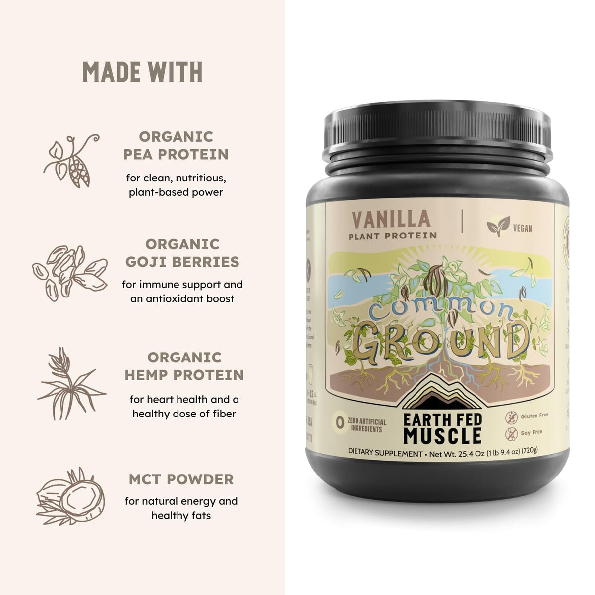 Organic Plant Protein Powder Vanilla 1.74 lb S369041