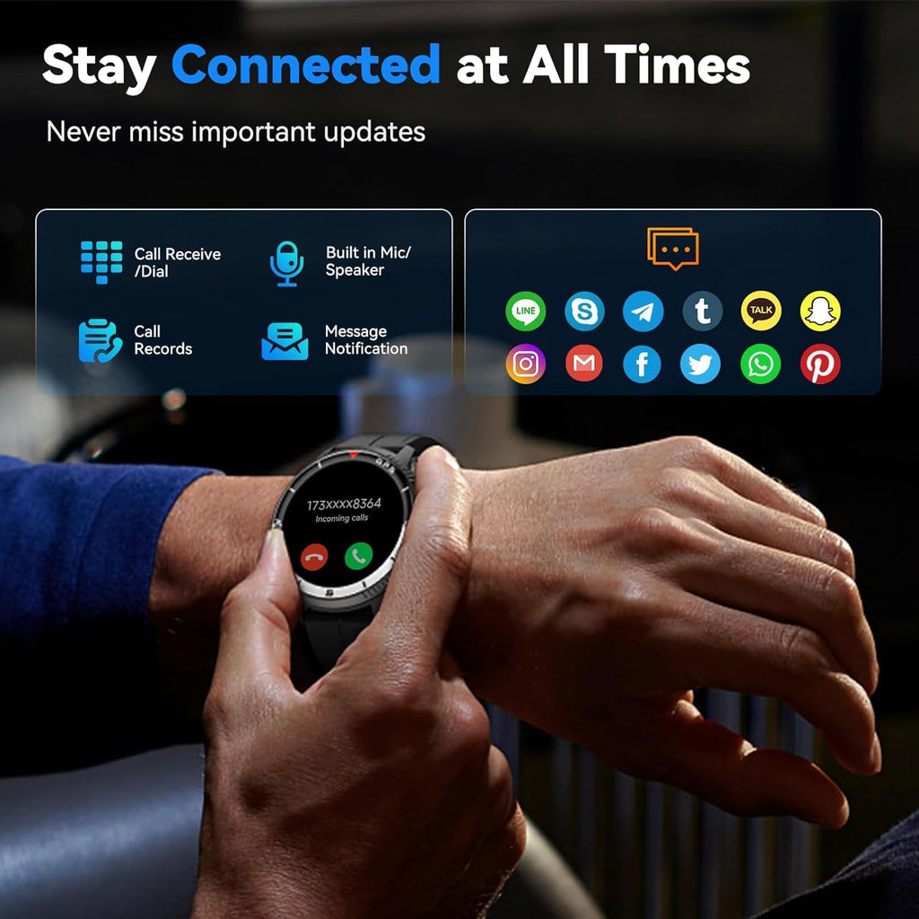Black GPS Smartwatch with Heart Rate Monitor Q403