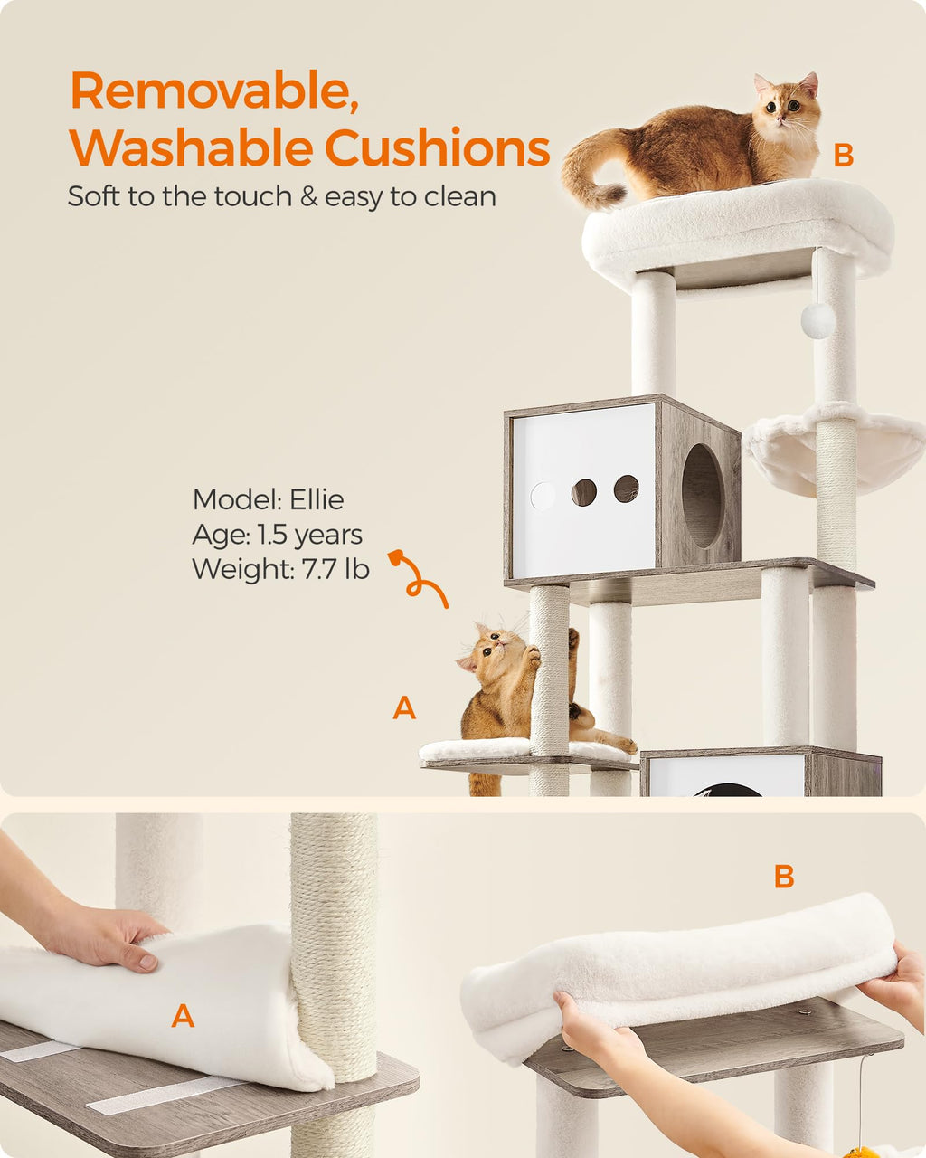 70.1-Inch Tall Cat Tree with Litter Box Enclosure P98338